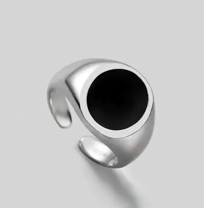 Sterling Silver Agate Fashion Ring