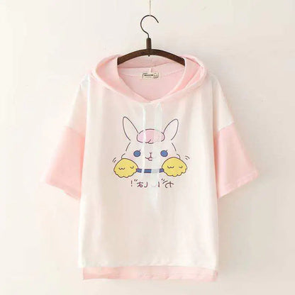 Stylish Hooded Half-Sleeve Top HejK.com Marketplace LLC