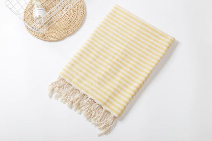 Fringed Beach Towel Polyester Cotton Wearable Striped Bath Towel Cushion Tablecloth