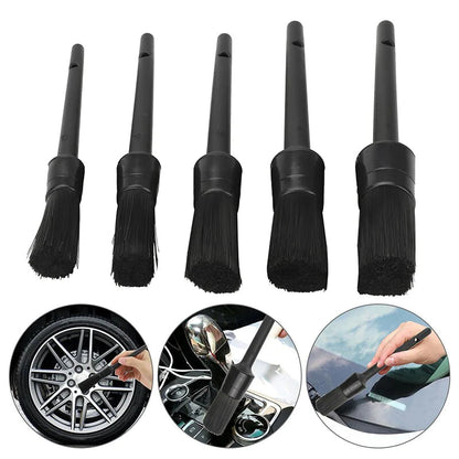 5PC Car Detailing Brush Kit Boar Hair Vehicle Auto Interior For Wheel Clean Sets WEM Support (www.WEM.support)