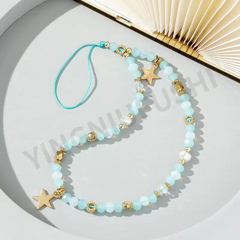Star Beaded Phone Lanyard Chain WEM Support (www.WEM.support)