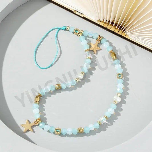 Star Beaded Phone Lanyard Chain WEM Support (www.WEM.support)