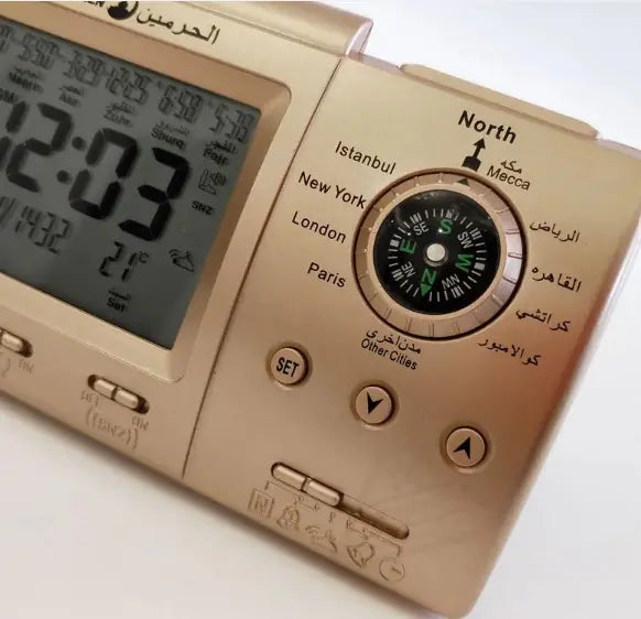 Black Azan Table Clock WEM Support (www.WEM.support)