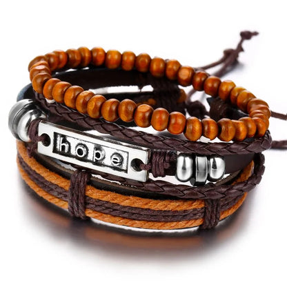 Multilayer Leather Bracelet WEM Support (www.WEM.support)