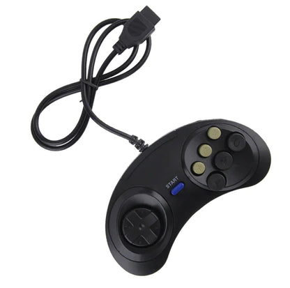 2X 6 Button Game Pad Controller For SEGA Genesis Black Old School Classic New WEM Support (www.WEM.support)