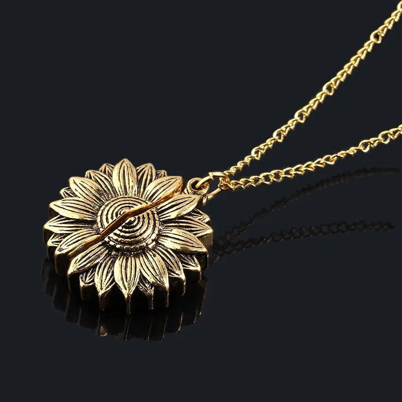 Sunflower Necklace And Hidden Message Necklace WEM Support (www.WEM.support)