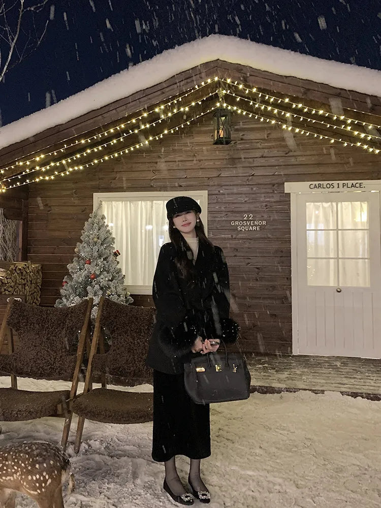 Fox Fur Elegant Double-sided Cashmere Coat WEM Support (www.WEM.support)