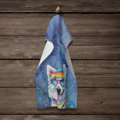 American Eskimo Hippie Dawg Kitchen Towel WEM Support (www.WEM.support)