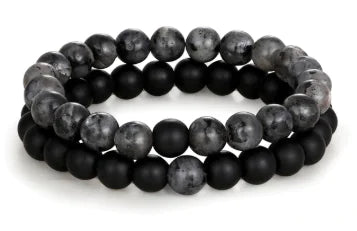 2 Pieces Distance Bracelet Pierre Naturelle Yin Yang Beads Bracelets WEM Support (www.WEM.support)