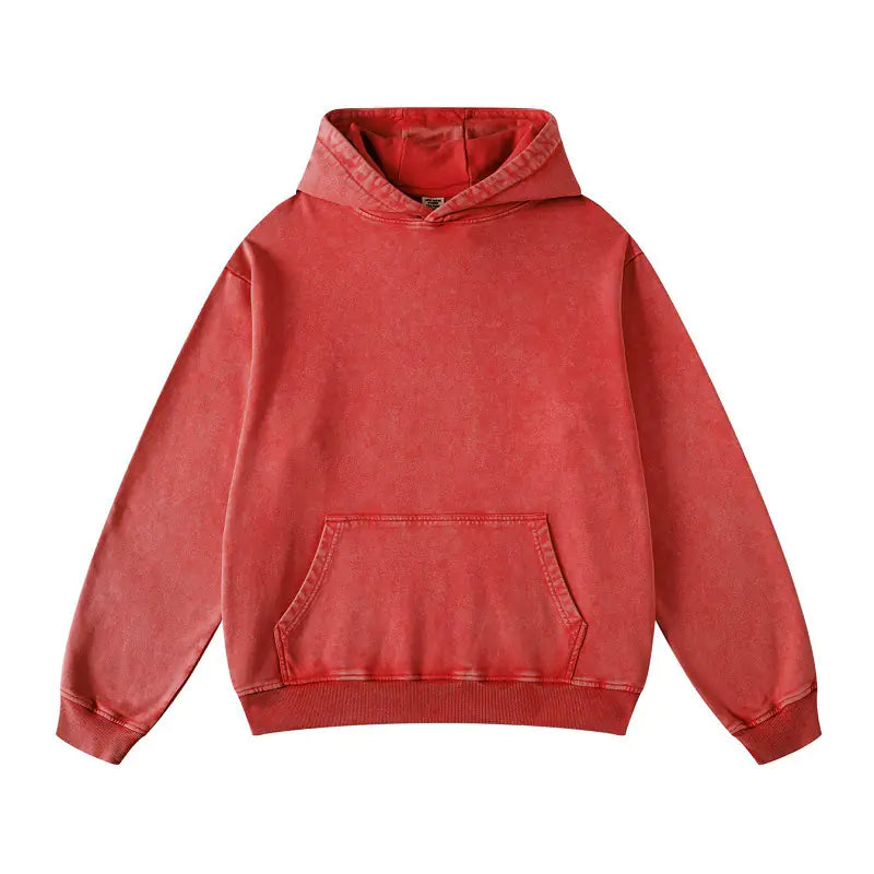 Thickened Washed Old Gradient Solid Color Batik Hooded Sweater For Men WEM Support (www.WEM.support)