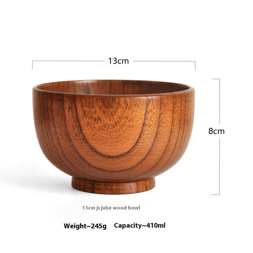 Solid Wood Soup & Noodle Bowl