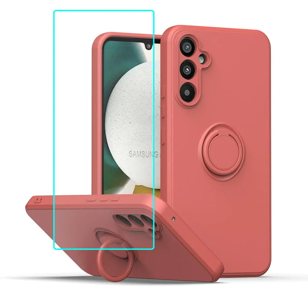 for Gabb Phone 4 Pro 5G Case with Screen Protector,for Bark Phone A15 Phone Case Ring Kickstand Slim Soft Silicone with Full Camera Protection Shockproof Cover for Gabb Phone 4 Pro 2024 Black