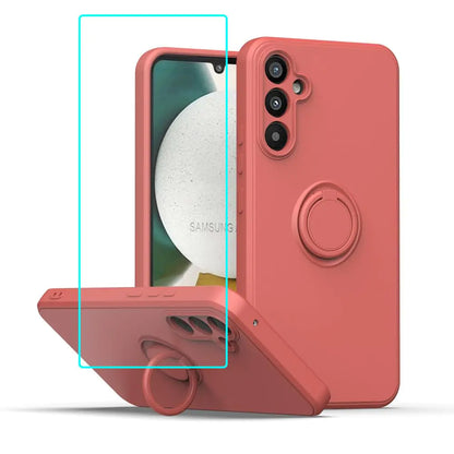 for Gabb Phone 4 Pro 5G Case with Screen Protector,for Bark Phone A15 Phone Case Ring Kickstand Slim Soft Silicone with Full Camera Protection Shockproof Cover for Gabb Phone 4 Pro 2024 Black