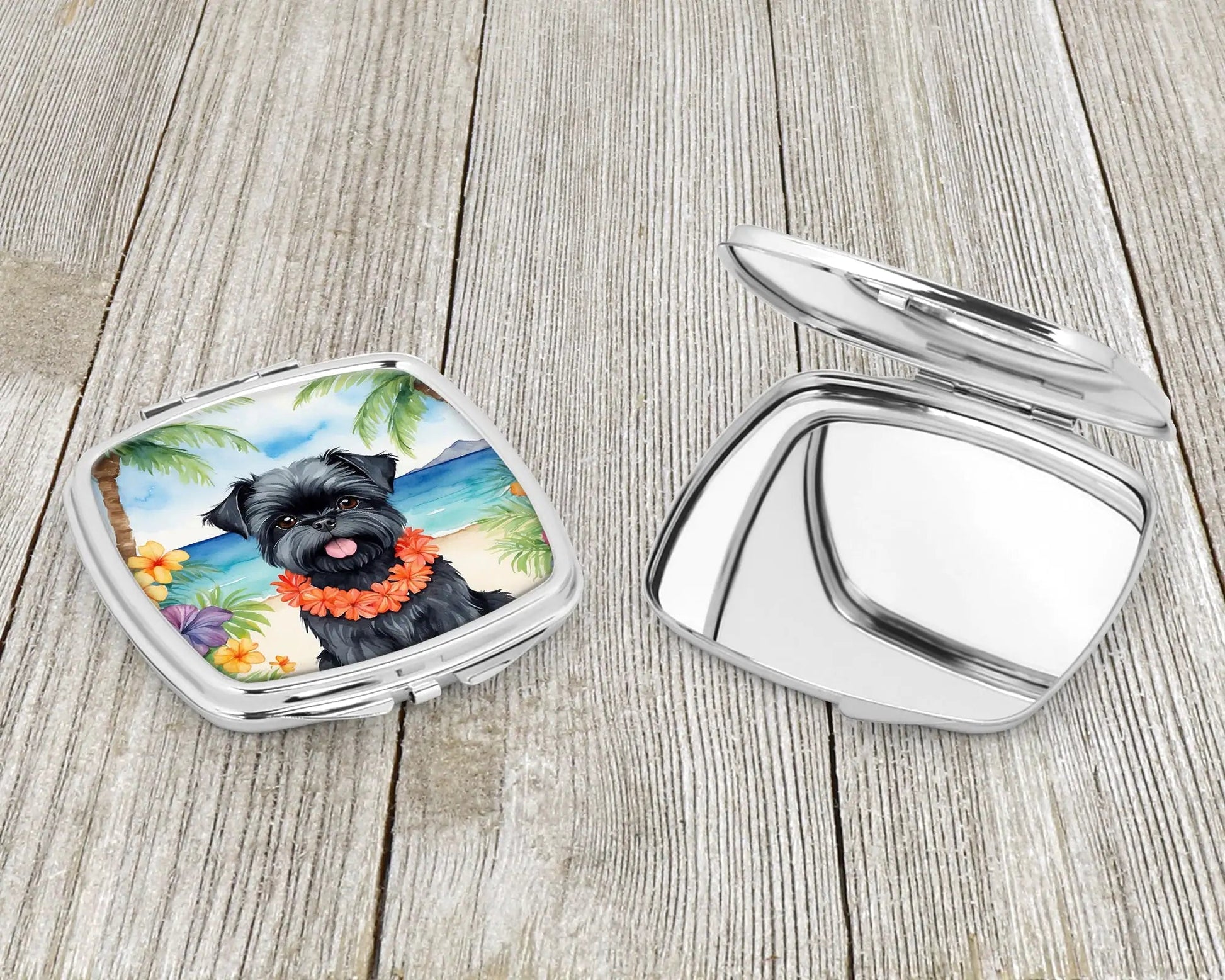 Affenpinscher Luau Compact Mirror WEM Support (www.WEM.support)