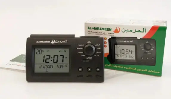 Black Azan Table Clock WEM Support (www.WEM.support)