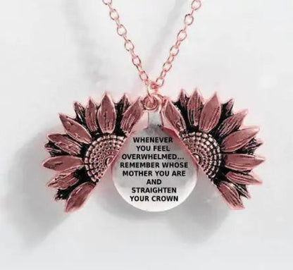Sunflower Double-layer Lettering Necklace WEM Support (www.WEM.support)