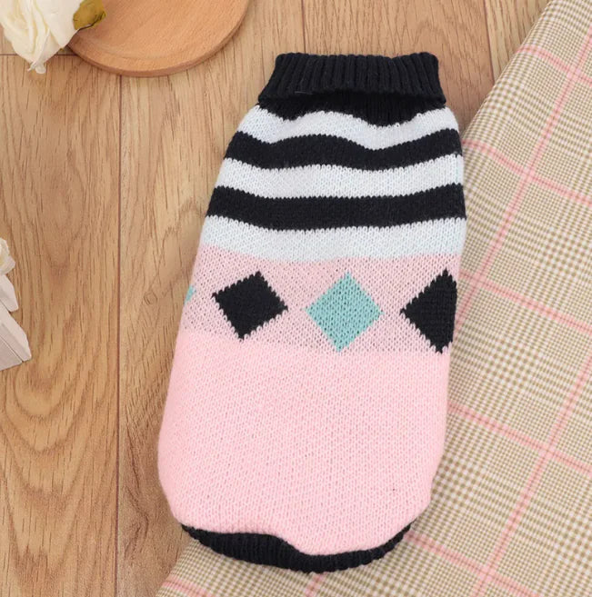 Multi Color Knitting Cat Sweater Lapel Casual HejK.com