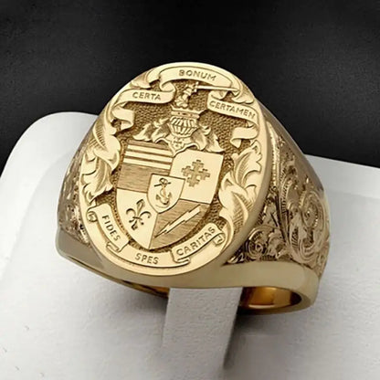 Vintage Engraved Godfather Ring for Fashion Enthusiasts