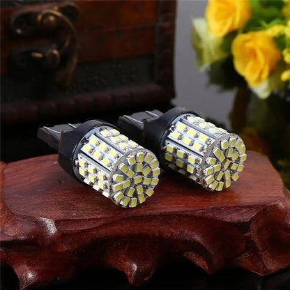 4X 3157 3156 64SMD LED Reverse Tail Brake Turn Signal DRL Light Bulb 6000K White WEM Support (www.WEM.support)