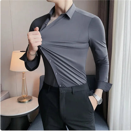 Men's Seamless Elastic Long-Sleeve Shirt HejK.com