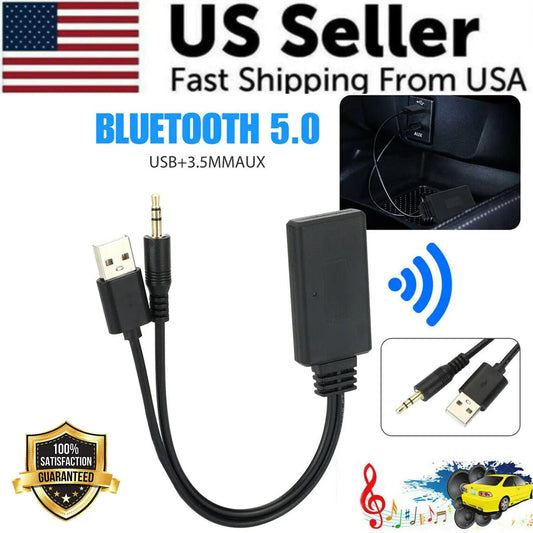 2 In 1 USB Bluetooth 5.0 Transmitter Receiver Adapter Wireless For PC Car Kit WEM Support (www.WEM.support)