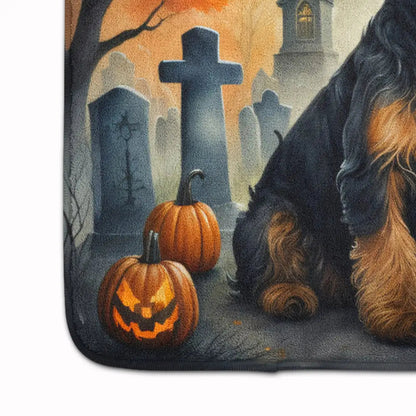 Airedale Terrier Spooky Halloween Memory Foam Kitchen Mat WEM Support (www.WEM.support)