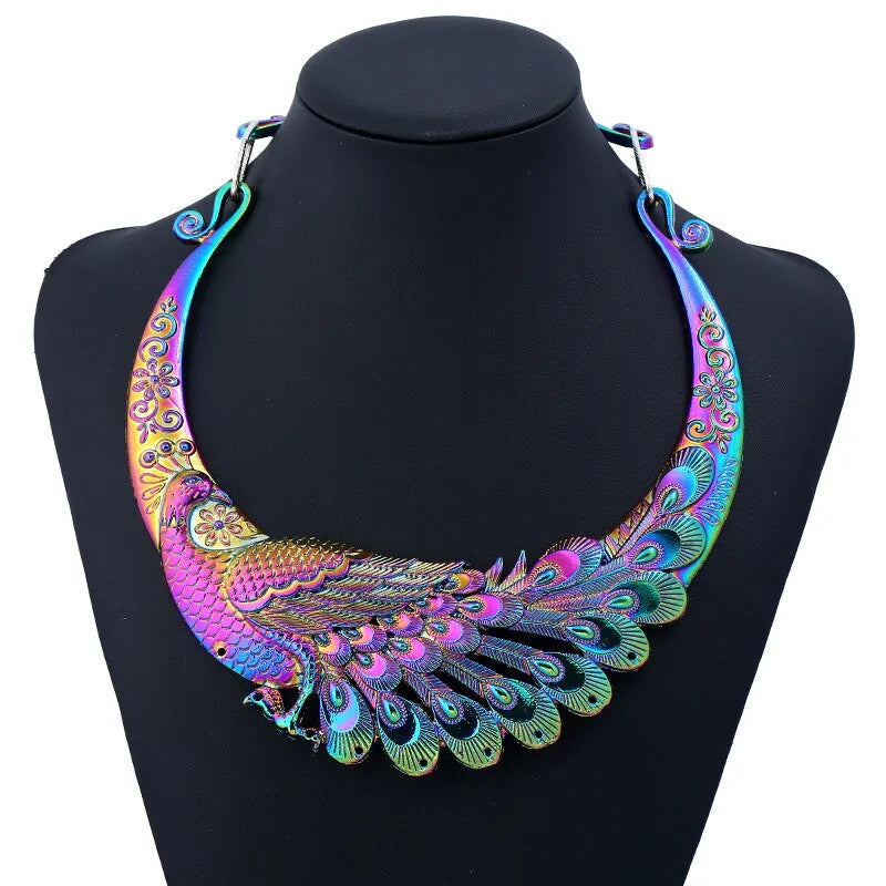 Bohemian Peacock Choker Necklace WEM Support (www.WEM.support)