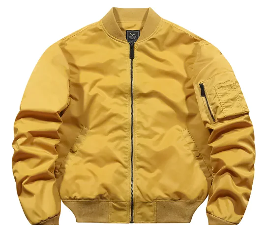 Solid Men's Autumn and Winter Bomber Jacket WEM Support (www.WEM.support)