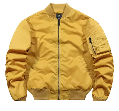 Solid Men's Autumn and Winter Bomber Jacket WEM Support (www.WEM.support)