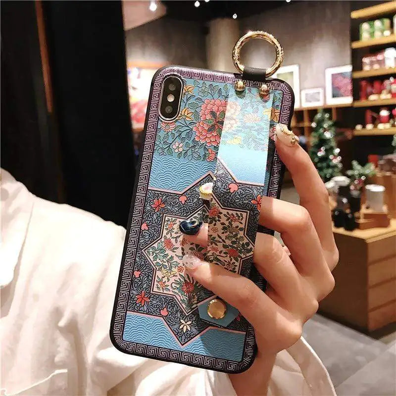 Blue Flower iPhone Case WEM Support (www.WEM.support)