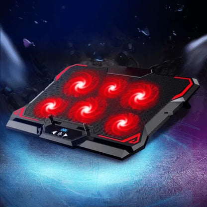 Six Fan LED Laptop Cooling Pad WEM Support (www.WEM.support)