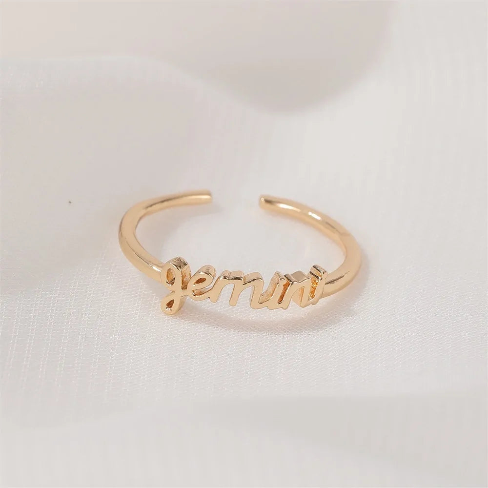 Thin Open Gold Zodiac Rings WEM Support (www.WEM.support)