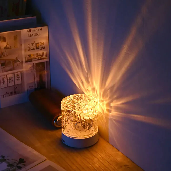 Crystal Lamp Water Ripple Projector Night Light WEM Support (www.WEM.support)