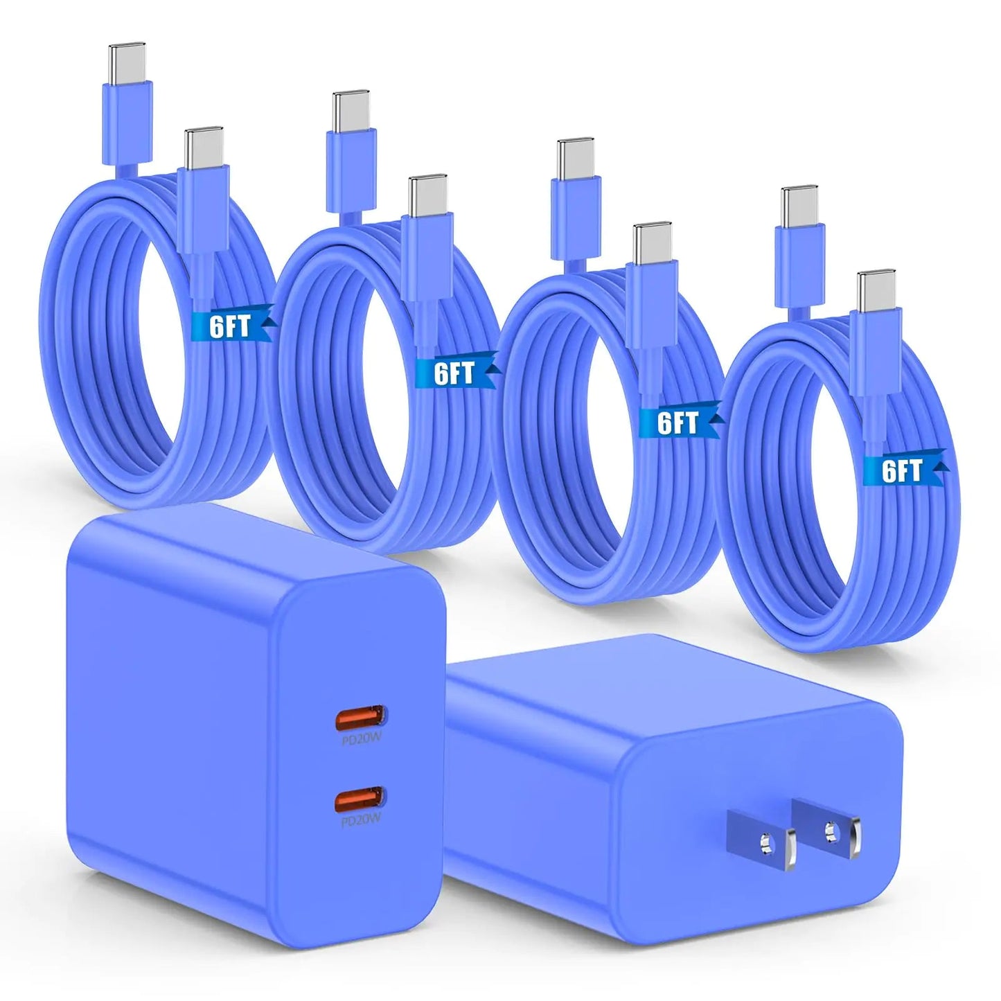 40W Fast Charger for iPhone 16 15 Pro Max Charger Fast Charging,2Pack Dual Port USB C Charging Block with 4Pack 6FT USB C to USB-C Charger Cord for iPhone 16 15 Plus/16 15 Pro Max/iPad Pro/Samsung S24 HejK.com