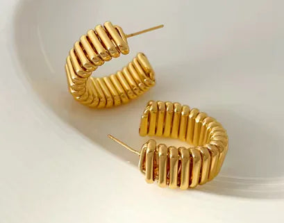 Copper Gold Spring Earrings WEM Support (www.WEM.support)