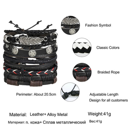 Multilayer Leather Bracelet WEM Support (www.WEM.support)