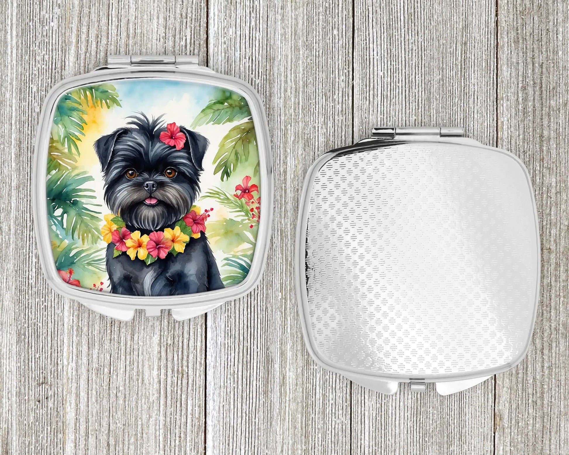 Affenpinscher Luau Compact Mirror WEM Support (www.WEM.support)