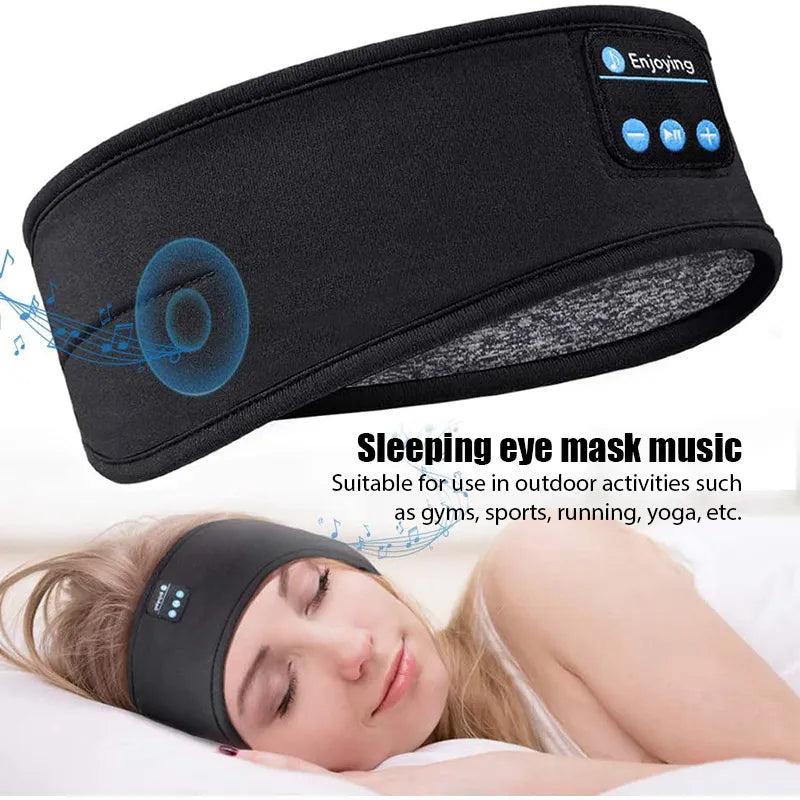 Bluetooth Sports Headband with Earbuds and Eye Mask WEM Support (www.WEM.support)