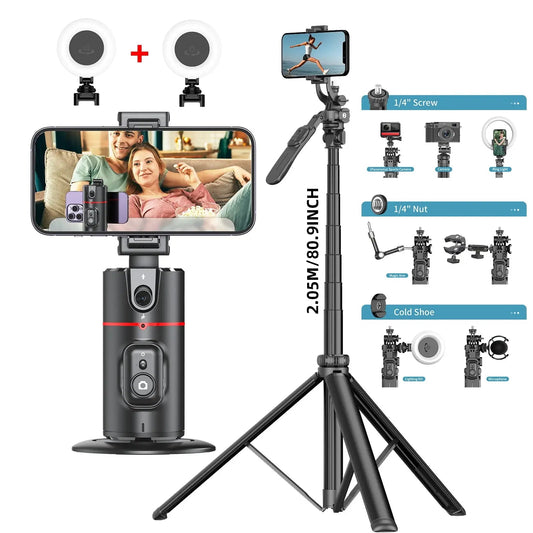 Auto Face Tracking Tripod with Stabilizer WEM Support (www.WEM.support)