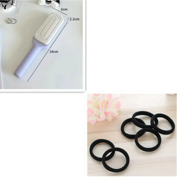 4 In 1 Self Cleaning Hair Brush New Self-Cleaning Anti-Static Massage Comb Scalable Rotate Lifting Self Cleaning Hairbrush WEM Support (www.WEM.support)