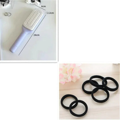 4 In 1 Self Cleaning Hair Brush New Self-Cleaning Anti-Static Massage Comb Scalable Rotate Lifting Self Cleaning Hairbrush WEM Support (www.WEM.support)