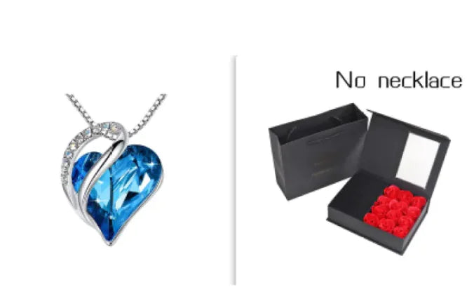 CrystalHeart Heart-Shaped Pendant Necklace WEM Support (www.WEM.support)