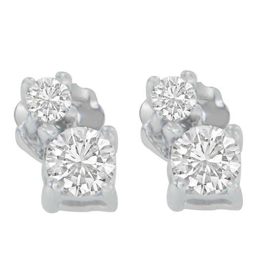 14K White Gold 1/2 cttw Round Cut Diamond Earrings (H-I, SI2-I1) WEM Support (www.WEM.support)