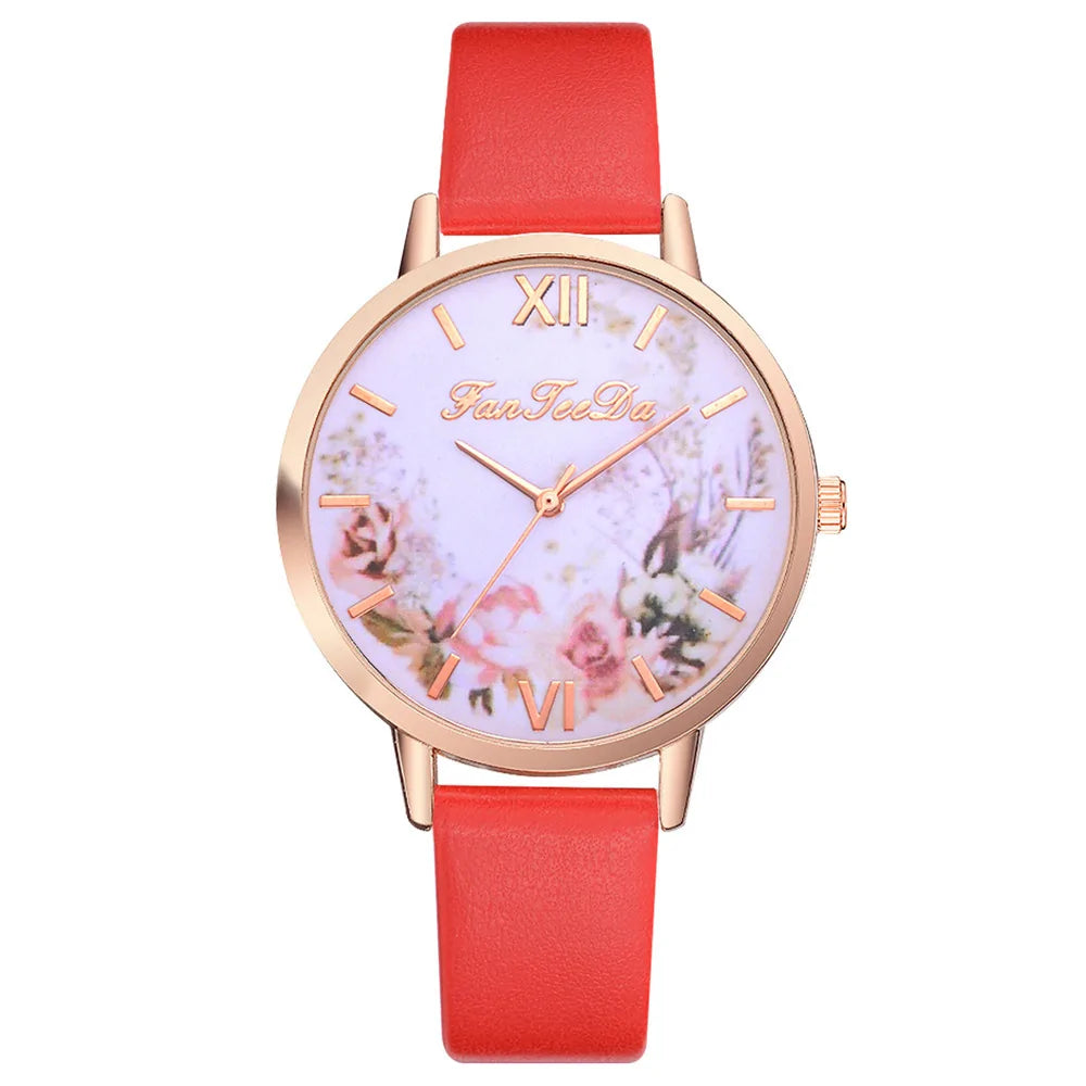Tan Strap Floral Bee Watch WEM Support (www.WEM.support)