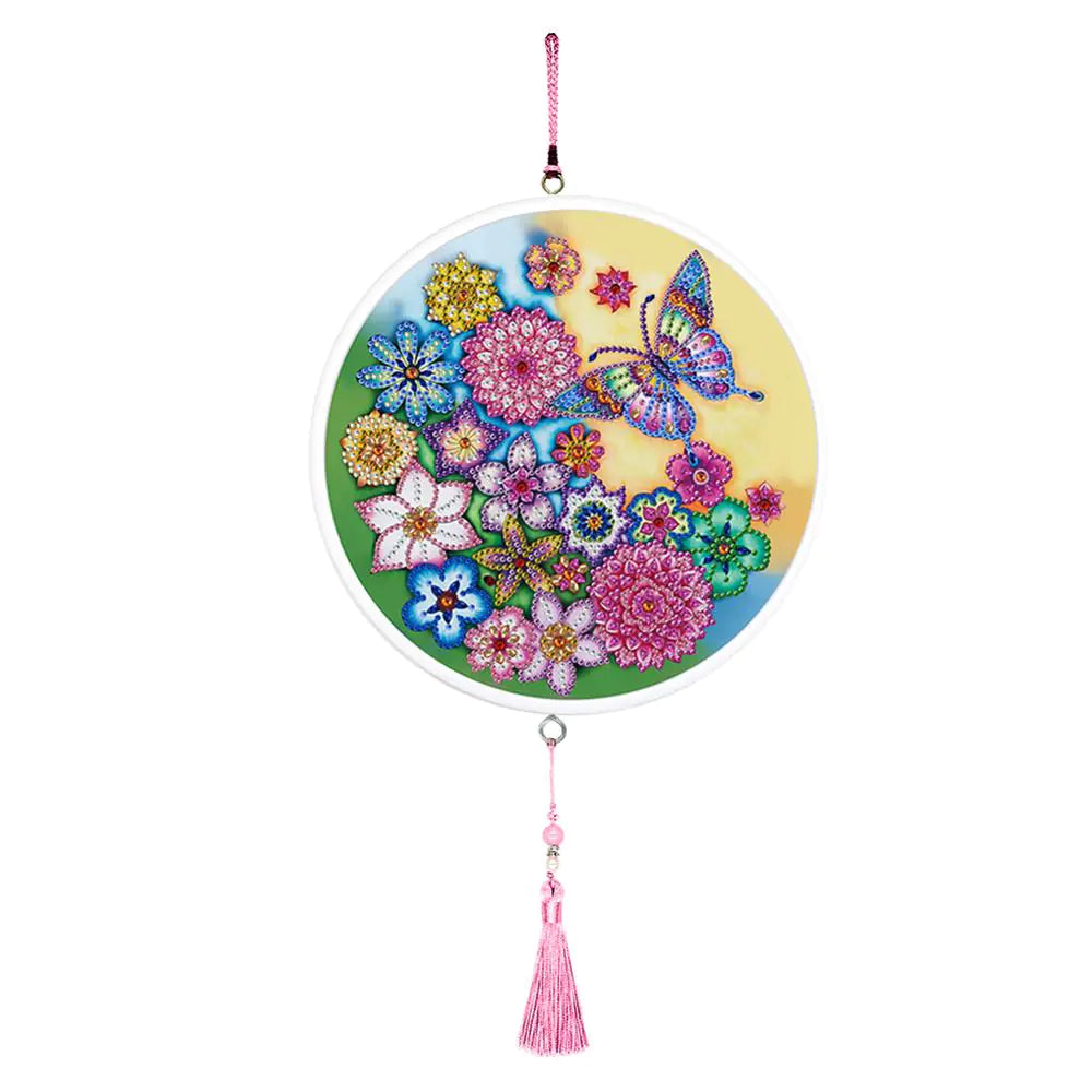 Butterfly Diamond Painting Pendant with Tassel Design