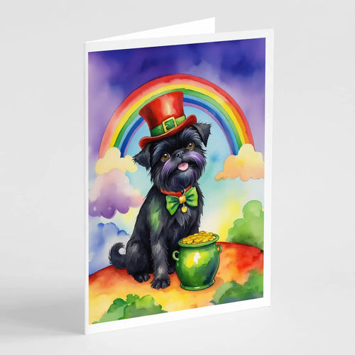 Affenpinscher St Patrick's Day Greeting Cards Pack of 8 WEM Support (www.WEM.support)
