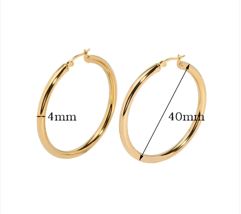 Stainless Steel Large Hollow Circle Earrings WEM Support (www.WEM.support)