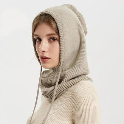 Cozy Knit All-in-One Hat & Scarf Pullover WEM Support (www.WEM.support)