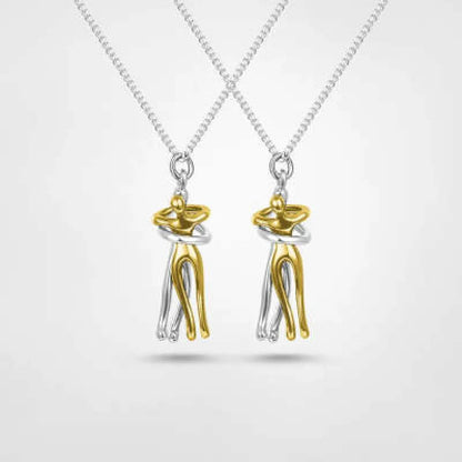 Couple Hugging Pendant Necklace for Women WEM Support (www.WEM.support)