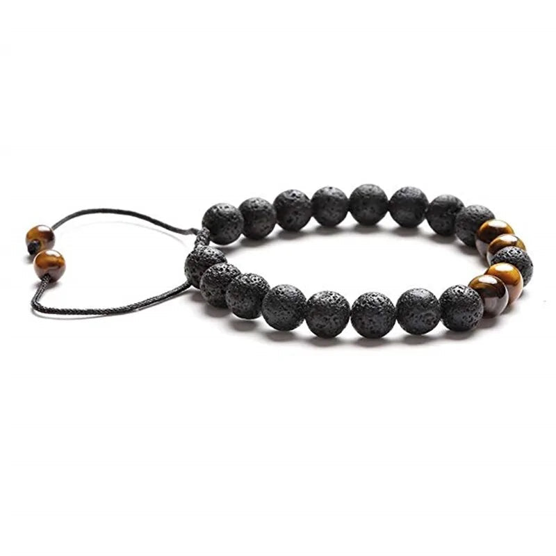 Adjustable Lava Rock Stone Bracelet WEM Support (www.WEM.support)